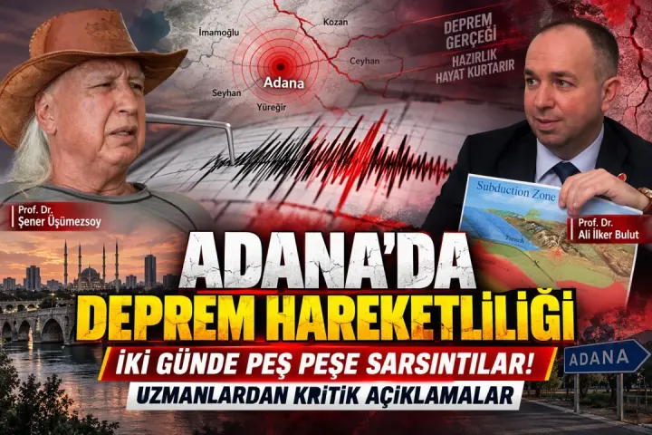 Adana ve Çevresinde Deprem Hareketliliği: Prof. Dr. Şener Üşümezsoy’dan Kritik Analiz