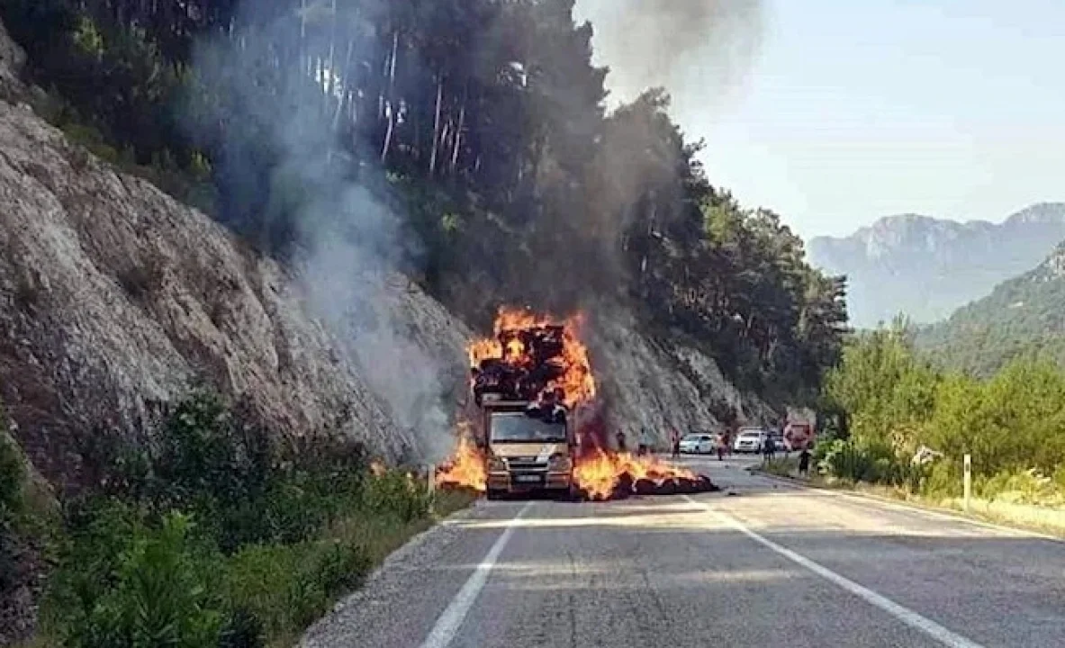 Seyir Halindeki Araç Alev Aldı: Orman Ekipleri Müdahale Etti